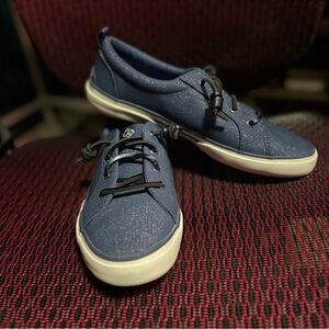 Sperry Navy Blue shimmer Sneakers.